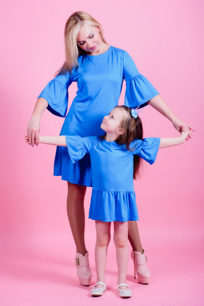 Купить Детское платье "Лето" ДП 541 Family look (голубой) на Неженке