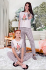 Пижама ЖП 020 Family Look (клетка на молочном)